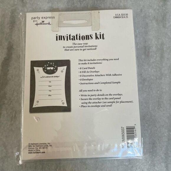 Vintage Party Express by Hallmark Invitation Kits Holiday Christmas 2 sets of 8 - Picture 4 of 4